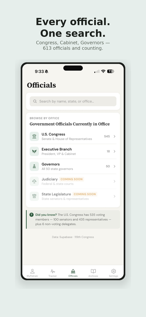 Every official. One search.